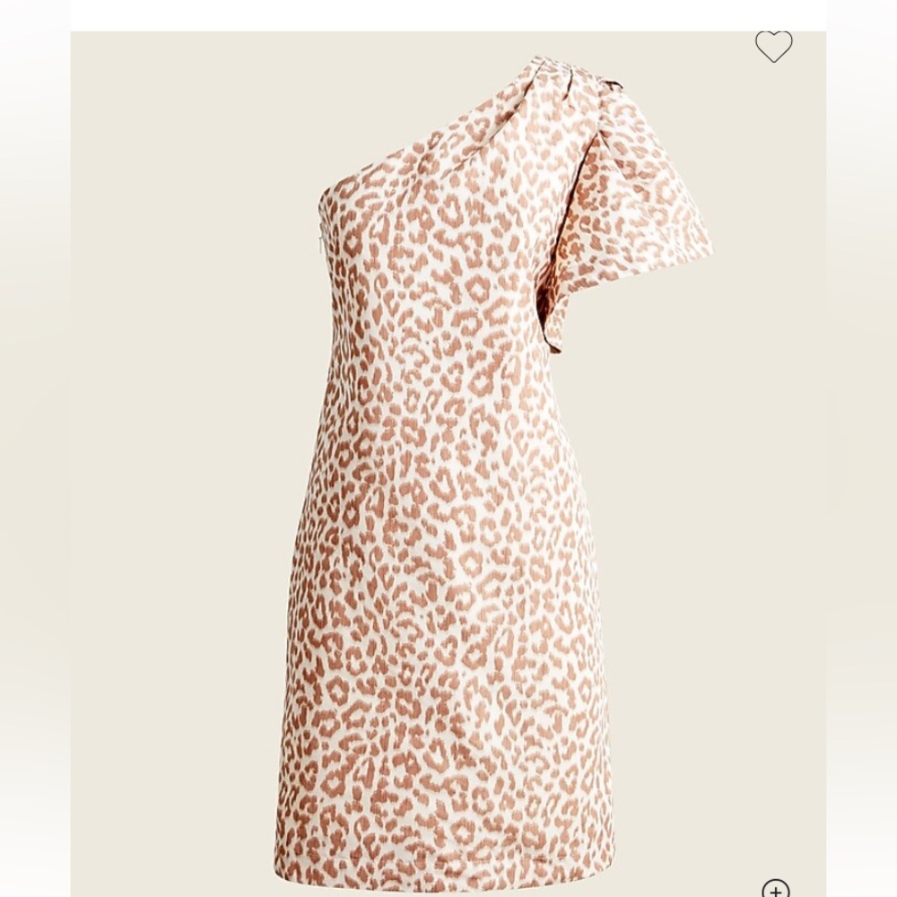 J.Crew - One-shoulder ruffle dress in Italian ikat leopard NWT Sz 12